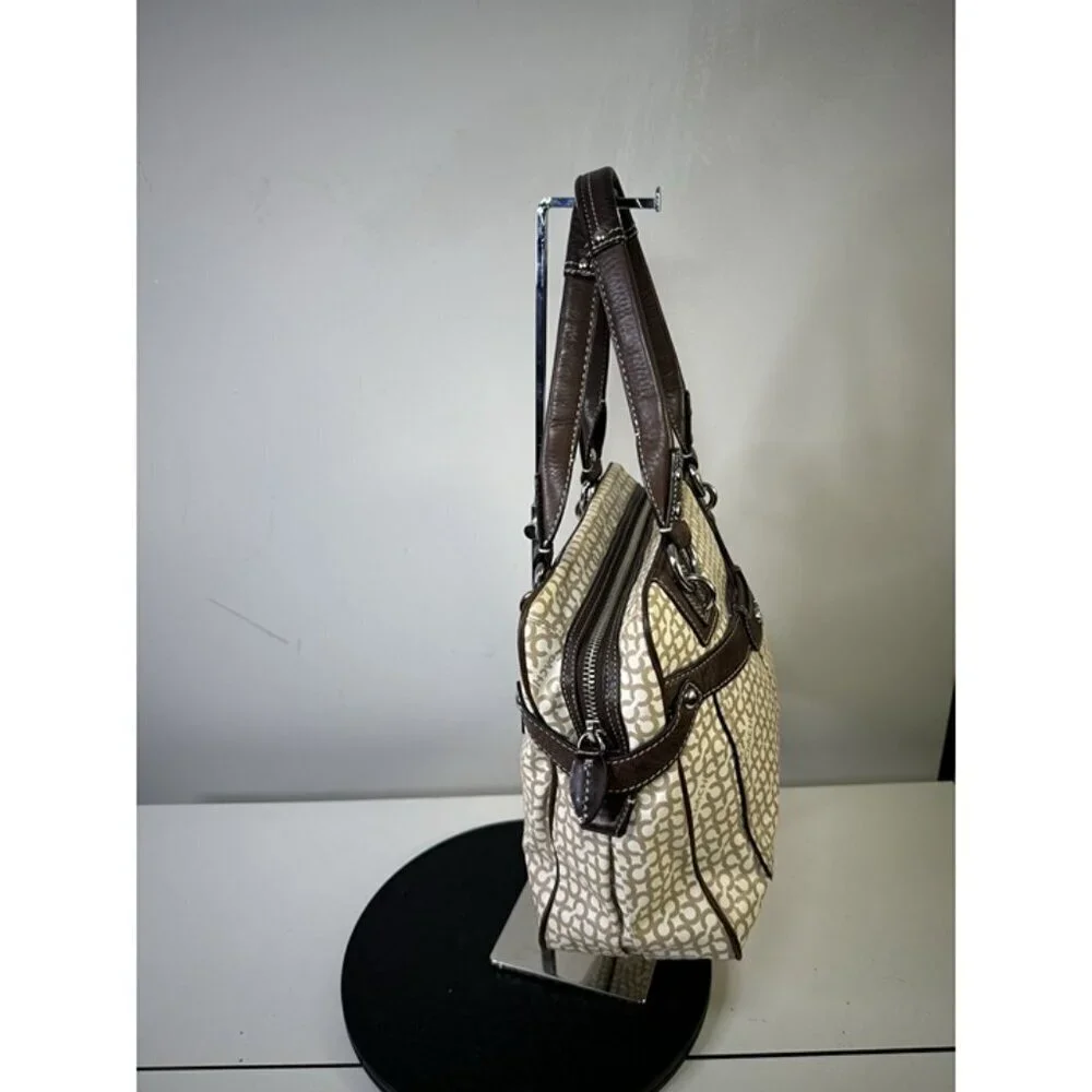 COACH Penelope Op Art Brown Leather Coated Canvas Satchel Shoulder Bag 13147